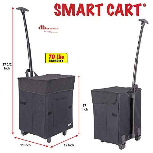 dbest products Smart Cart Rolling Multipurpose Collapsible Basket Scrapbooking Blackout