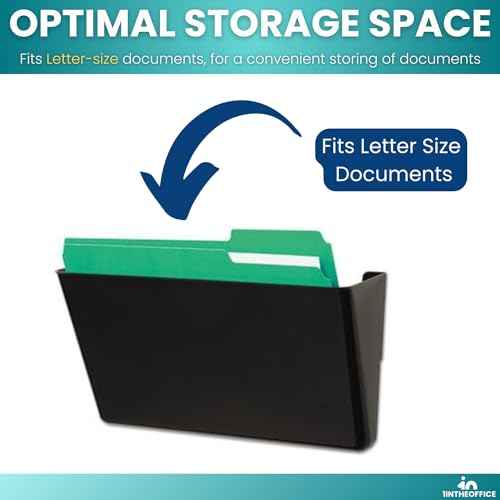 Hanging Wall File Organizer, Wall Mounted File Holder, Letter Size, 7 Pocket, Expandable, Black