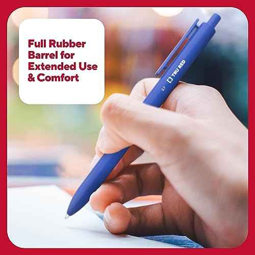 TRU RED Staples Retractable Quick Dry Gel Pens, Medium Point, 0.7mm, Blue, Dozen (TR54499)