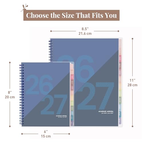 Rileys Academic Planner 2026-2027 School Agenda Blue 8x6in Twin-Wire Notes