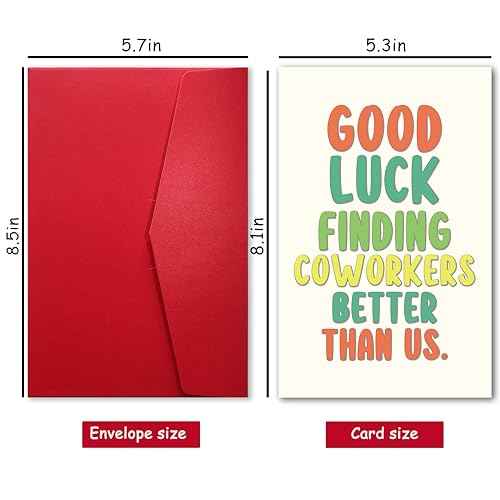 Funny Leaving Card for Him Her, Humor Going Away Gifts for Coworker Colleagues, Good Luck Card, New Job Cards
