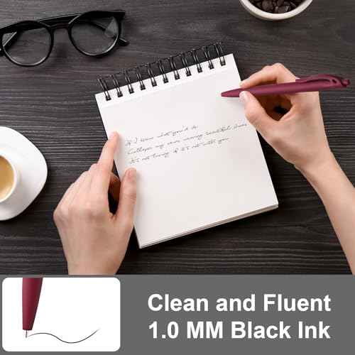 200 Pack Black Pens Bulk Retractable No Bleed Click Black Ink Smooth Writing Ballpoint Pens for School Office Supplies, 1.0mm