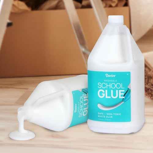 Darice School Glue ? 2-Pack 1 Gallon Craft Glues ? Washable and Safe Liquid Glue ? No Run Formula Dries Clear ? Multipurpose for Slime, Paper Mache, Arts and Crafts Projects, Back to School Supplies