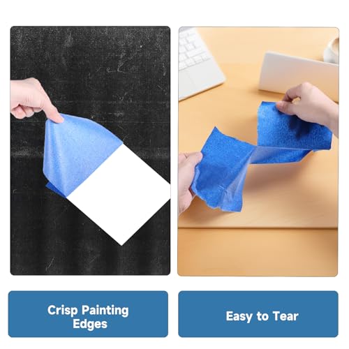 Wide Blue Painters Tape, 12 Inch x 55 Yards, Wide Masking Tape for 3D Printing, Laser Cutting, Painting, Crafting, Labeling, Packing, Office, School, Home Use, Removes Cleanly for 21 Days