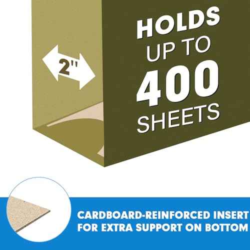 Extra Capacity Hanging File Folders, RAZCC 60 Pack Letter Size Reinforced Hanging Folders with Heavy Duty 2 Inch Expansion for Bulky Files, Filing Cabinet, Adjustable Tabs, Green