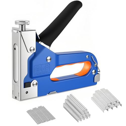 Heavy Duty 3-in-1 Staple Gun with Tail Remover and 1200 Staples - Upholstery & Wood Craft