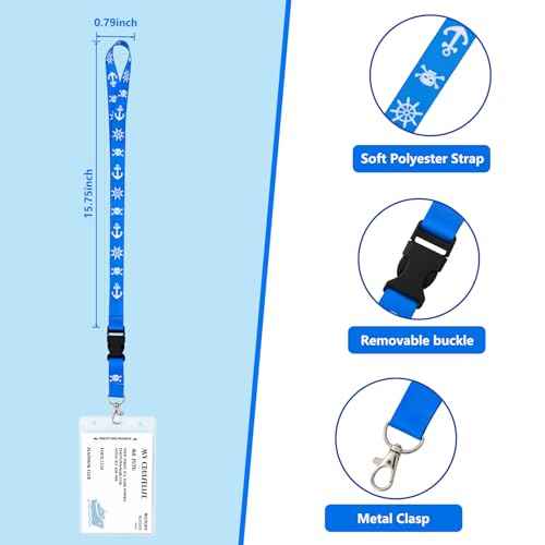 Cruise Lanyards, 4 Pack Waterproof Lanyards with ID Badge Reel Holder, Detachable Buckle for Ship Key Cards, Cruise Ship Essentials