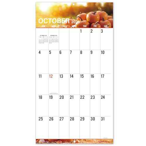 2026 Wall Calendar - Calendar 2026 with Big Grids,12" x 24" (Open), Thick Paper, Large Print Calendar 2026, 12 Pages of Natural Scenery, Best Choice for daily organization