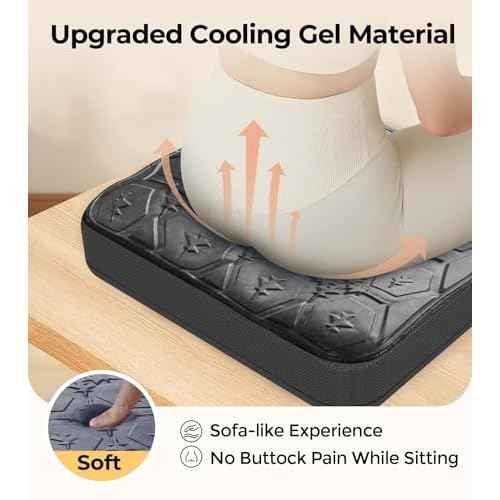Large Seat Cushion, Dual-Layer Gel & Memory Foam Office Chair Cushion for Long Sitting, Keep Cooling & Soft 19.7 inch Seat Pad for Office Chairs