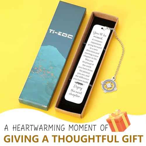 Coworker Leaving Gifts for Women,Farewell Going Away Goodbye Gifts for Coworker Friends Her Nurse Boss Teacher Employee Compass Bookmark You Will Be Missed Retirement Gifts for Women