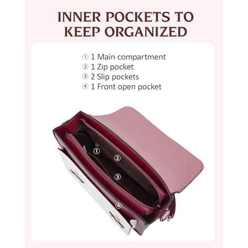 ECOSUSI Laptop Bag for Women Vegan Leather Messenger Bag Fashion Briefcase Computer Satchel Bag