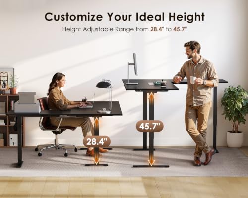 OffiGo Black 63-Inch Reversible L-Shaped Electric Standing Desk