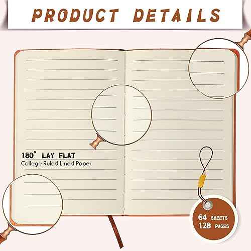 24 Pcs PU Leather Journals Notebook Bulk Colorful Tree Life Lined Journal Notebook Soft PU Leather Cover Ruled Writing Notebook for Writing Office School Home Business 128 Pages, A6 (Fresh Color)