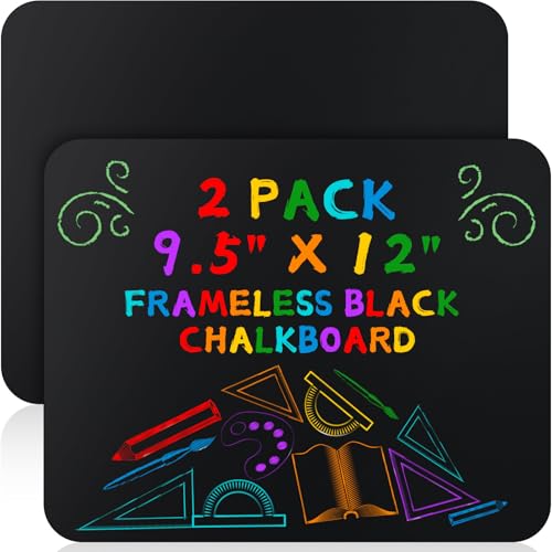 Humyoun 2 Pack Double-Sided Chalk Boards 9.5 x 12 Inches for Kids & Classroom