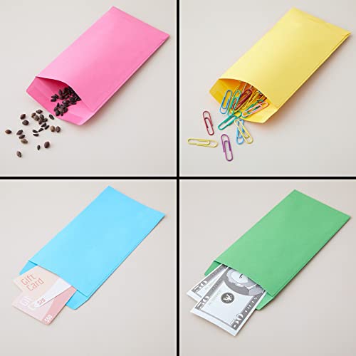 Multicolors 4 x 7 Inch Colorful Money Envelopes for Cash & Savings - 100 Pack