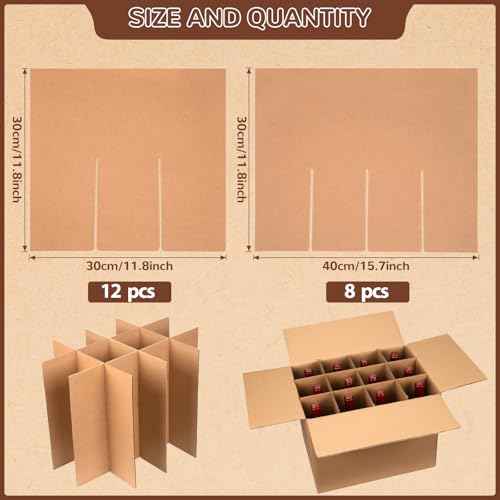 3 Sets of Glass Dividers for Bo x Packing Boxes Kit for Movin Dishes Wine Boxes for Movin, Packing Supplies for Moving Fits in 16 x 12 x 12 Inch Box (Box Not Included)