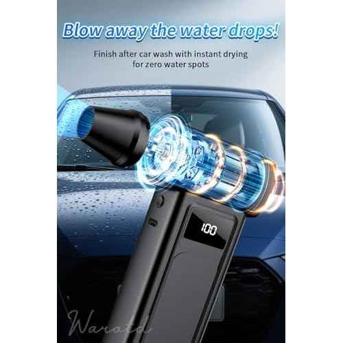 1-Second Turbo Blast ? Compressed Air Duster 200,000RPM - Powerful Cordless Electric Air Blower with LED Light, 4-Speed Adjustable, Rechargeable Dust Cleaner for PC, Car£¬Home Canned Air Alternative