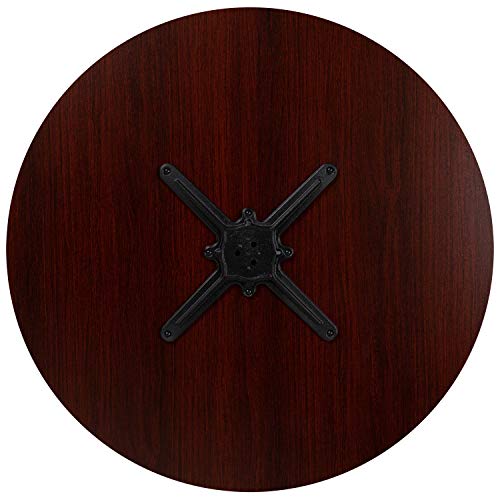 EMMA + OLIVER 36" Round Multi-Purpose Conference Table in Mahogany - Meeting Table for Office
