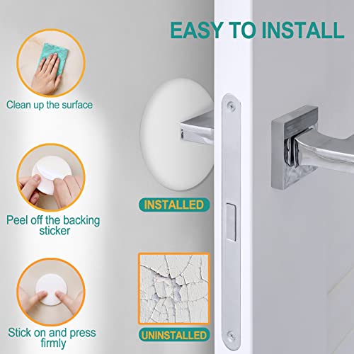 NETANY 3.15” Door Stoppers Wall Protectors, 6 Pcs White Silicone with 3M Adhesive