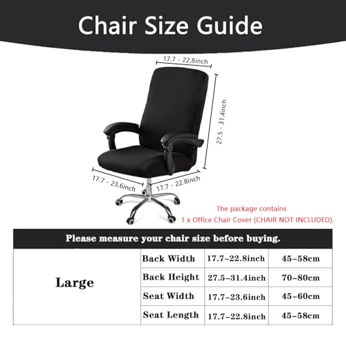 DVLOL Large Chair Cover for Office Desk (Black, No Armrests) – Anti-Dust Protector