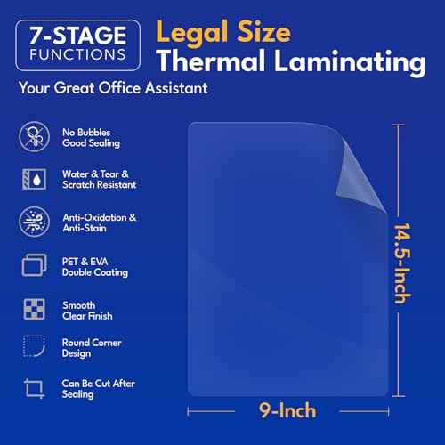 Uinkit 100Pack Legal Size Laminating Pouches, 8.5x14 Inches, 5Mil Thick - Bubble-Free, Crystal Clear Thermal Laminating Sheets for Documents, Menus, Certificates & School/Office Use