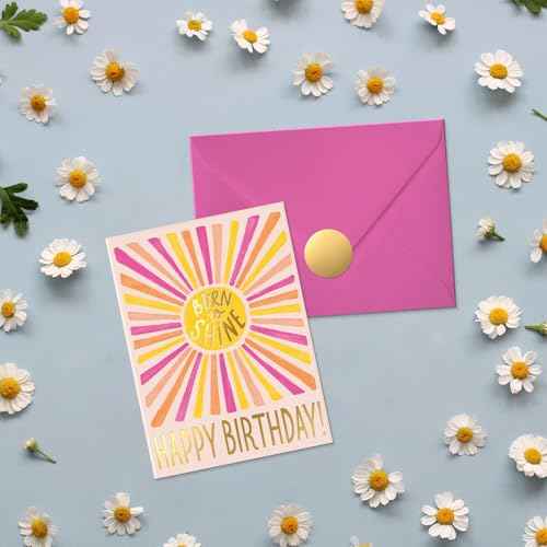 Sweetzer & Orange Birthday Card with Envelope, 5x7, Single Fun Happy Birthday Card for Men, Women, Friends & Family ? Message Written Inside - Unique Individual Cardstock & Keepsake Gift