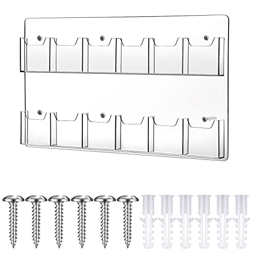 Eersida Acrylic Brochure Holder 12 Pockets Wall Mount Display Stand