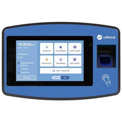 uAttend NX2500 Biometric Fingerprint, RFID, PIN Time Clock for Small Business ? Cloud-Based Attendance System with Optional Payroll Integration ? All-in-One System