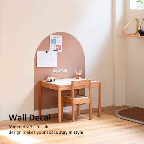 Magnetic Wall Decal Chalkboard for Kids CPC Certified Magnet Toy Arch Contact Paper for Wall Sticker Peel and Stick Self Adhesive Blackboard Home Decor Schooling (Milk Tea)