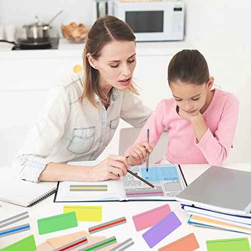 16 Pcs Guided Reading Strips Sentence Strips Highlight Strips Colored Overlay Highlight Bookmarks for Children Teacher Dyslexia Reading Tools