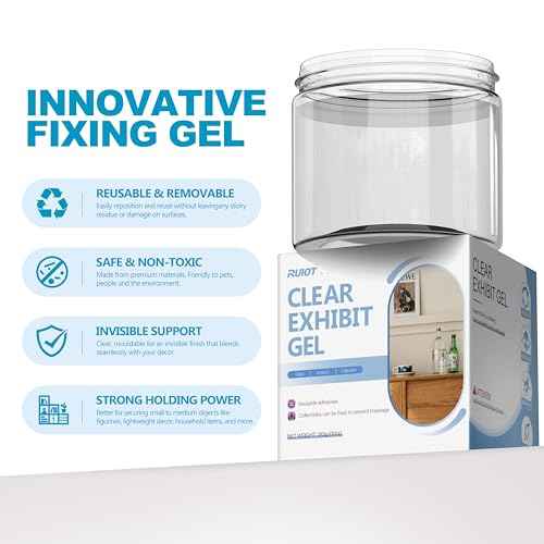 10 oz Exhibit Gel for Museum, Removable Clear Museum Exhibit Putty Wax for Fixed Collection and Decorations to Prevent Falling, Vibration.
