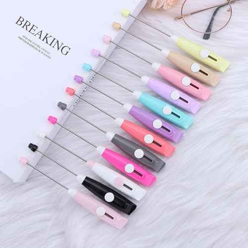 12 Pack Beadable Letter Opener Blanks - Metal Envelope Slitter Mail Openers with Beaded Design 12 Assorted Colors
