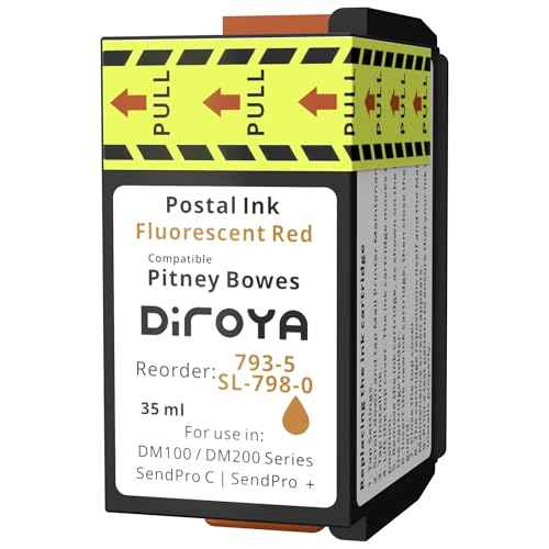 793-5 SL-798-0 Compatible Ink Cartridge for Pitney Bowes SendPro C, C200, C300, C400, C425, DM100 and SendPro+, Series Postage Meter Fluorescent Red