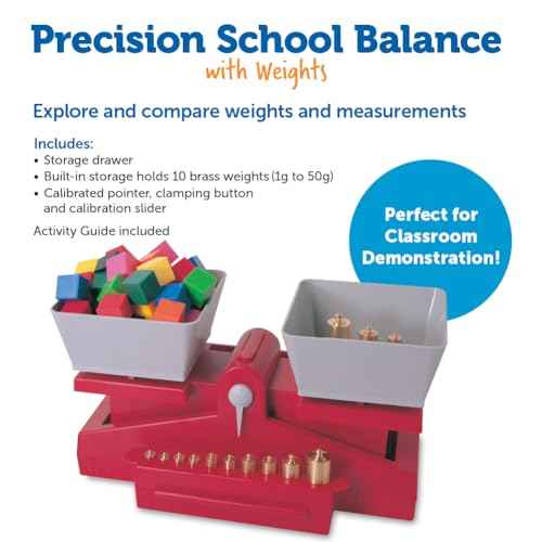 Learning Resources Precision School Balance, Includes Weights, Grades 4 and up,