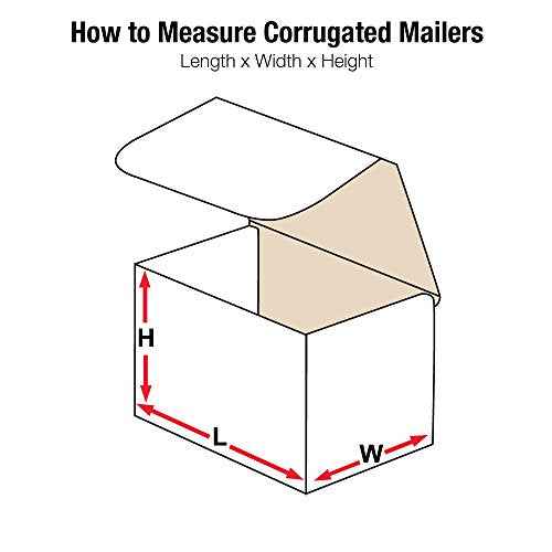 Aviditi White Corrugated Cardboard Mailing Boxes, 5.5 x 3 1/2 x 3 1/2 Inches, Pack of 50, Crush-Proof, For Shipping, Mailing and Storing