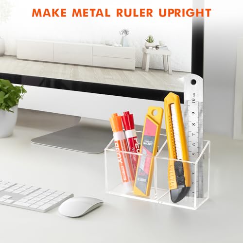 BEYGORM Clear Magnetic Dry Erase Marker Holder with 1 Pack - Anti-Slip Whiteboard & Refrigerator Organizer