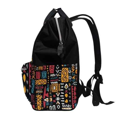ALAZA African Ethinic Geometric Print Laptop Backpack Anti Theft Purse Backpack for Women Men,15.6 inch Doctor Bag College Backpacks Travel Casual Daypack