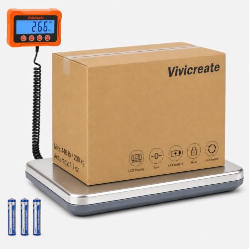 Vivicreate Digital Shipping Scale 440 lb Stainless Steel Postal Weighing Machine