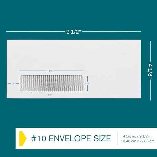 #10 Window Envelopes Self Seal - 80/pack Peel & Seal Closure, Security Tinted Envelopes for Quickbooks Invoices & Business Statements - Letter Size 4-1/8 x 9-1/2 inch 24lb Paper