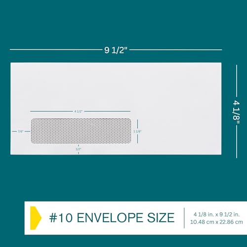 80 Pack #10 Self Seal Window Envelopes with Security Tint, 4-1/8 x 9-1/2 inch, Peel & Seal Closure, Business & Invoice Paper