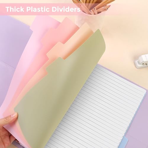 Pink 8.5 x 11 Inch 8-Tab Write & Erase Plastic Dividers for 3-Ring Binders