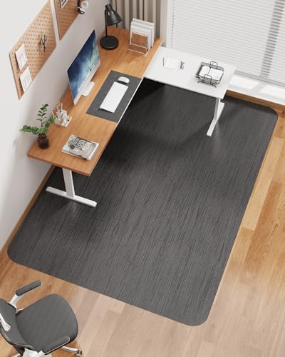 Blvornl Ultra Large Office Chair Mat for Hardwood Floor 47.2x60in Black, Non-Slip Heavy Duty Desk Rug