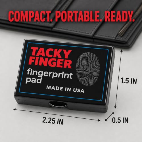 Inkless Fingerprint Pad Black 2 Pack - No Mess, Quick Dry for Notary & Legal Use
