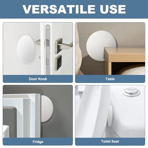 Door Stoppers for Wall 6 Pack 3.15" White - Silent Silicone Door Knob Wall Protectors