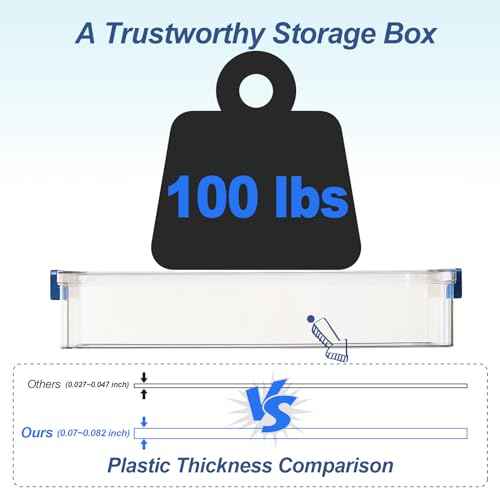 2 Pcs 5.5qt 9 x 13 Plastic Portable Project Case With Snap-Tight Latch Clear Stackable Storage Box With Lids Organizer Container For A4 File Photo Documents Scrapbook Craft Art Supplies