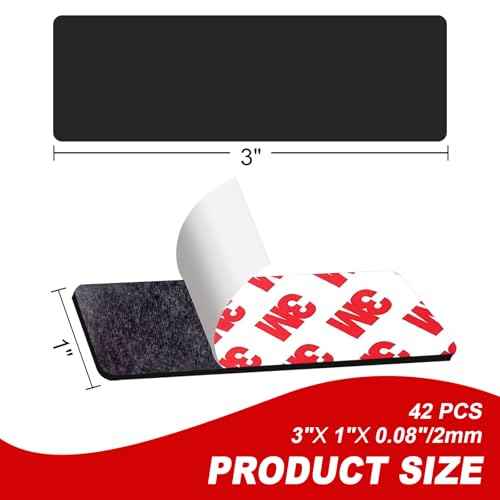 Thaibear Magnetic Strip, Flexible Magnetic Strips with Adhesive Backing (42 Pack, 3" x 1") Strong Adhesive Magnetic Tape for DIY, Crafts, Fridge - Sticky Magnet Tape Strip for Wall