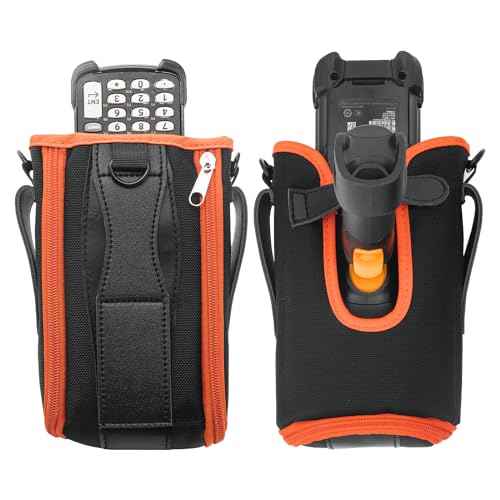 Shoulder Belt Carrying Case Holster for Symbol MC9000 MC9060 MC9090 MC9100, MC9190 MC9200 MC92N0 Handheld Android PDA Phone Barcode Scanner,Orange(SG-MC9121112-01R)