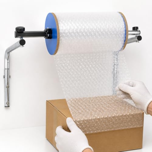BDJSN 30cm Wall Mount Foam Wrap Roll Dispenser Galvanized Steel Packaging Holder