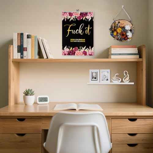 Fu-ck It 2026 Calendar for Tired-Ass Women, 2026 Fu-ck It Wall Calendar for Tired Women, Humor Hanging Month Calendar,Hanging Calendar for Home Office,Funny Swear Word Monthly Calendar Gag Gift Woman(B)