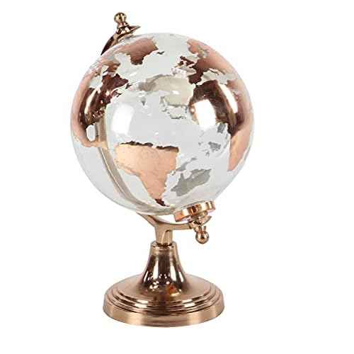 Deco 79 Aluminum Globe with Tiered Base, 9" x 8" x 13", Copper